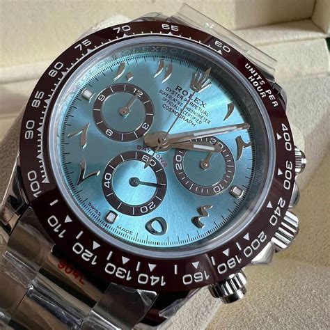 rolex daytona blue arabic